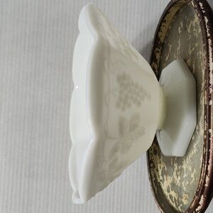Vintage Milk Glass Pedestal Bowl